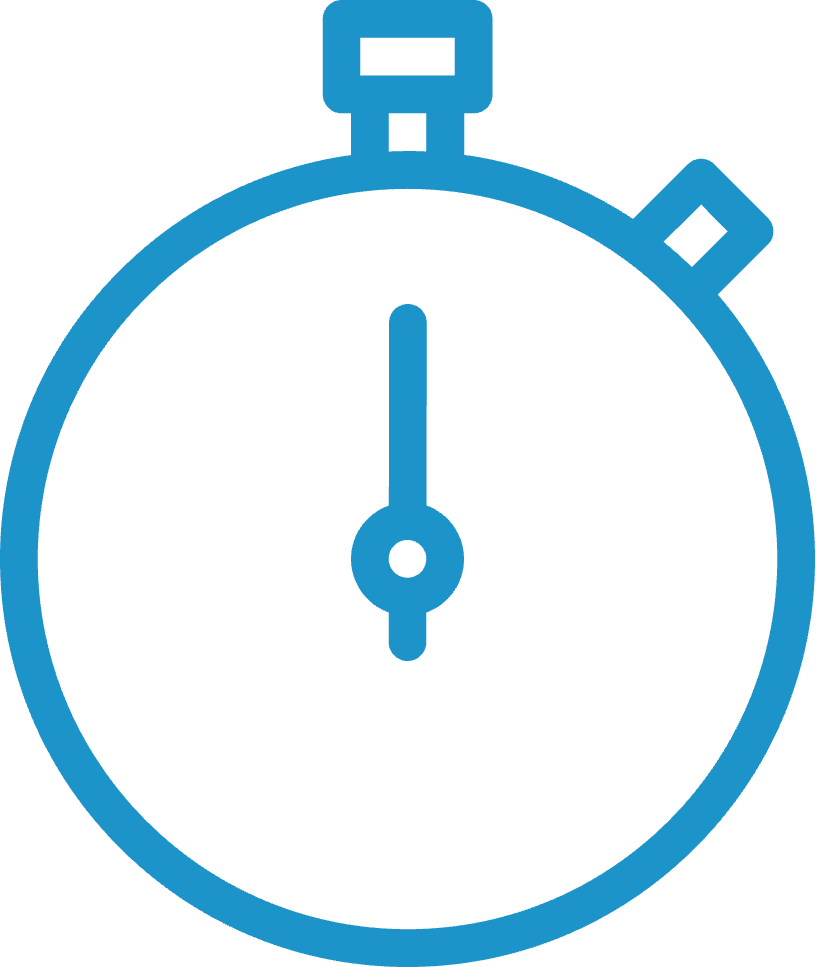 ALTEN - Landing Zone : pictogramme d'un chronomètre représentant l'accélération des projets digitaux